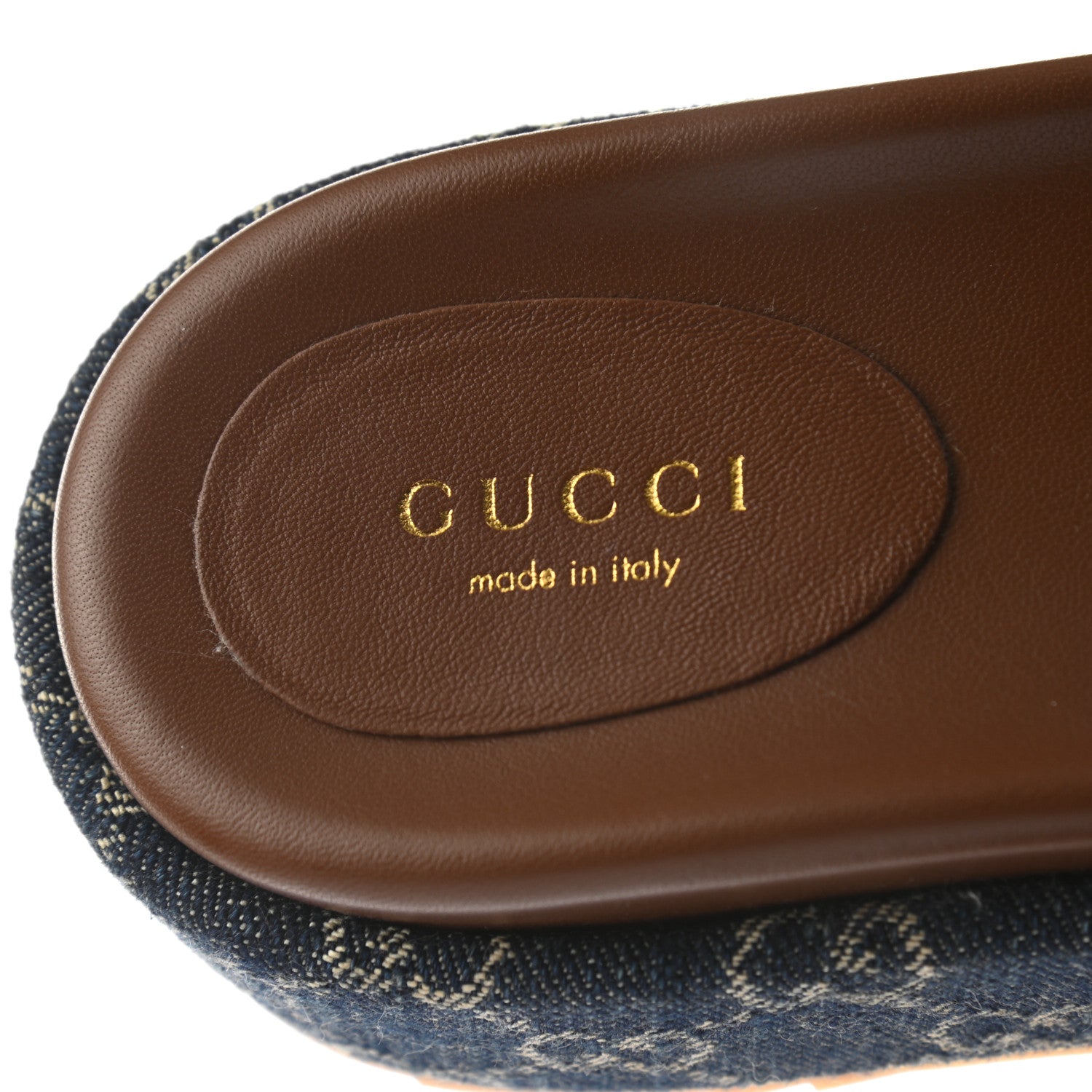 Gucci New Denim GG Monogram Angelina Platform 55mm Slide Sandals 36.5 Blue Tea 7 of 9