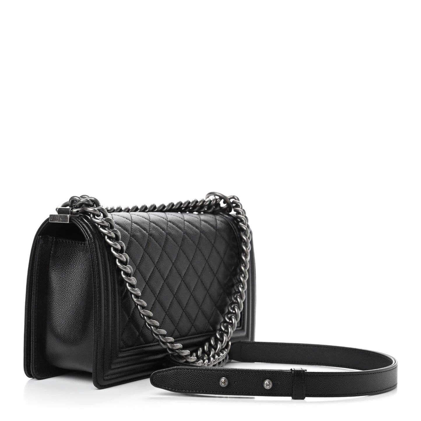 Caviar Quilted Medium Boy Flap Black