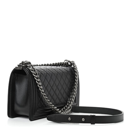 Chanel Caviar Quilted Medium Boy Flap Black 3 of 14