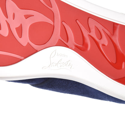 Christian Louboutin Veau Velours Mens Nono Strap Flat Sneakers 40 China Blue 7 of 9