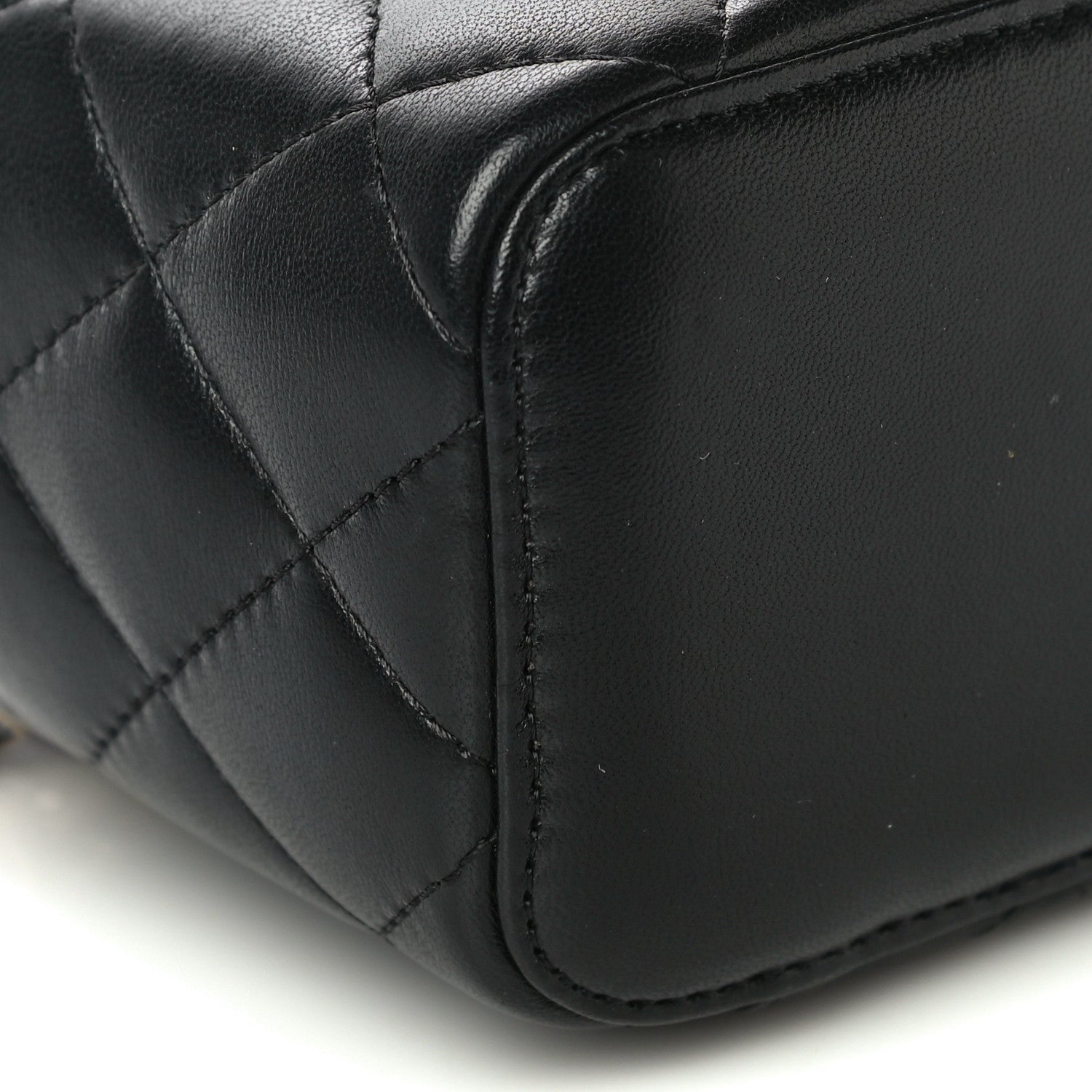Chanel Lambskin Quilted Mini Vanity Case With Chain Black 9 of 10