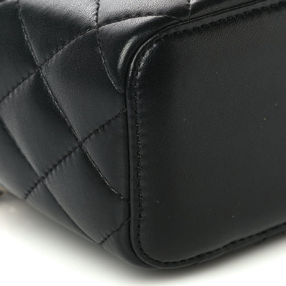Chanel Lambskin Quilted Mini Vanity Case With Chain Black 9 of 10