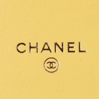 Chanel Lambskin Quilted Small Flap Wallet Yellow 5 of 9