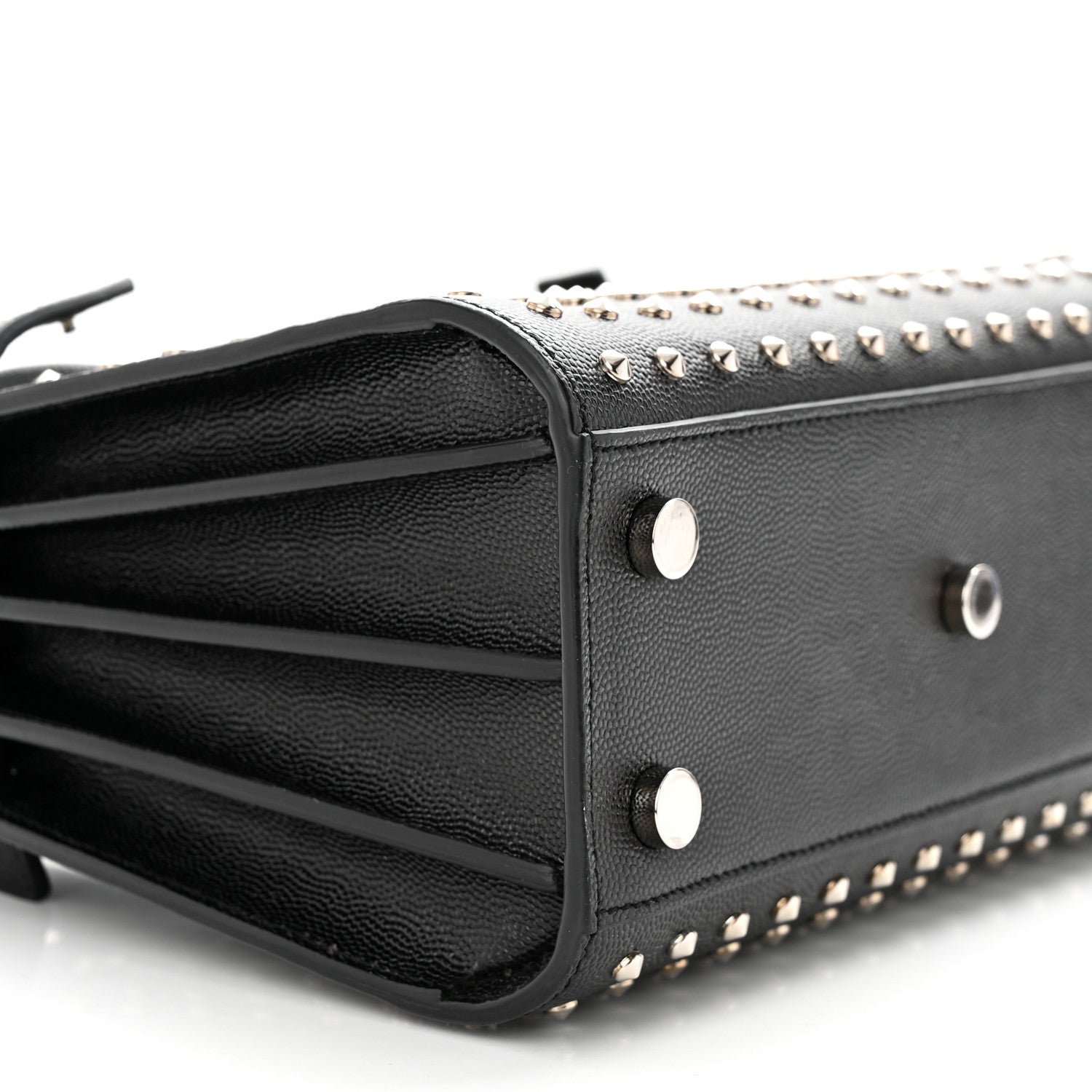 Saint Laurent Calfskin Studded Nano Sac De Jour Black 8 of 9