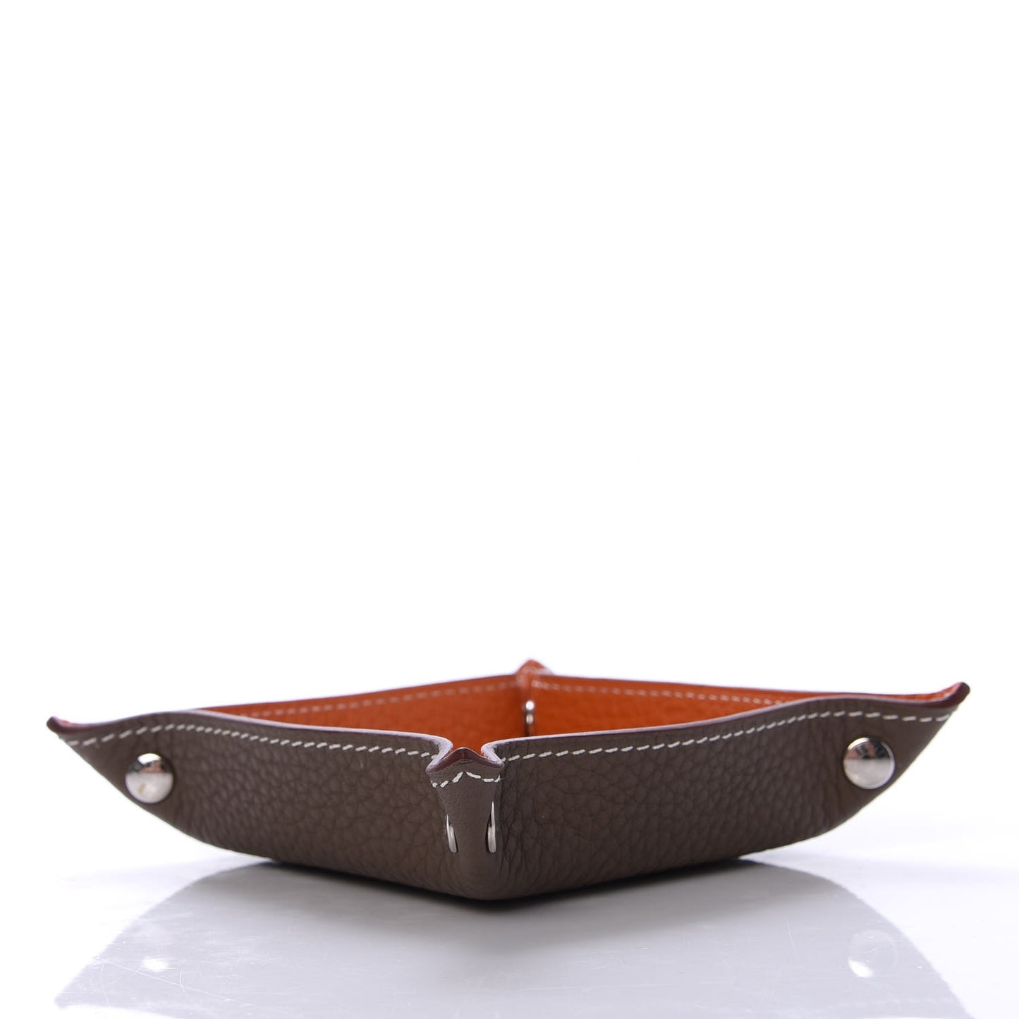 Taurillon Clemence Mises et Relances Change Tray Orange Etoupe