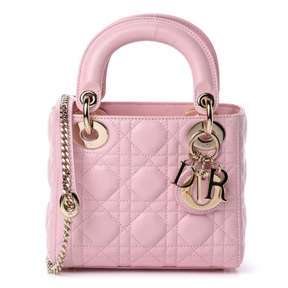 Christian Dior Lambskin Cannage Mini Lady Dior Rose Clair 1 of 11
