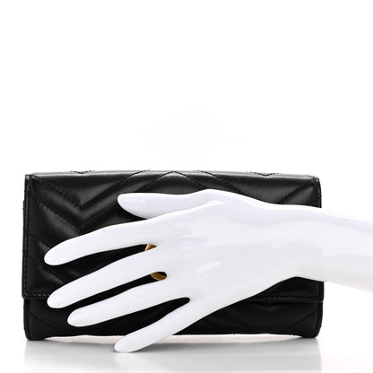 Gucci Calfskin Matelasse GG Marmont Continental Wallet Black 2 of 10