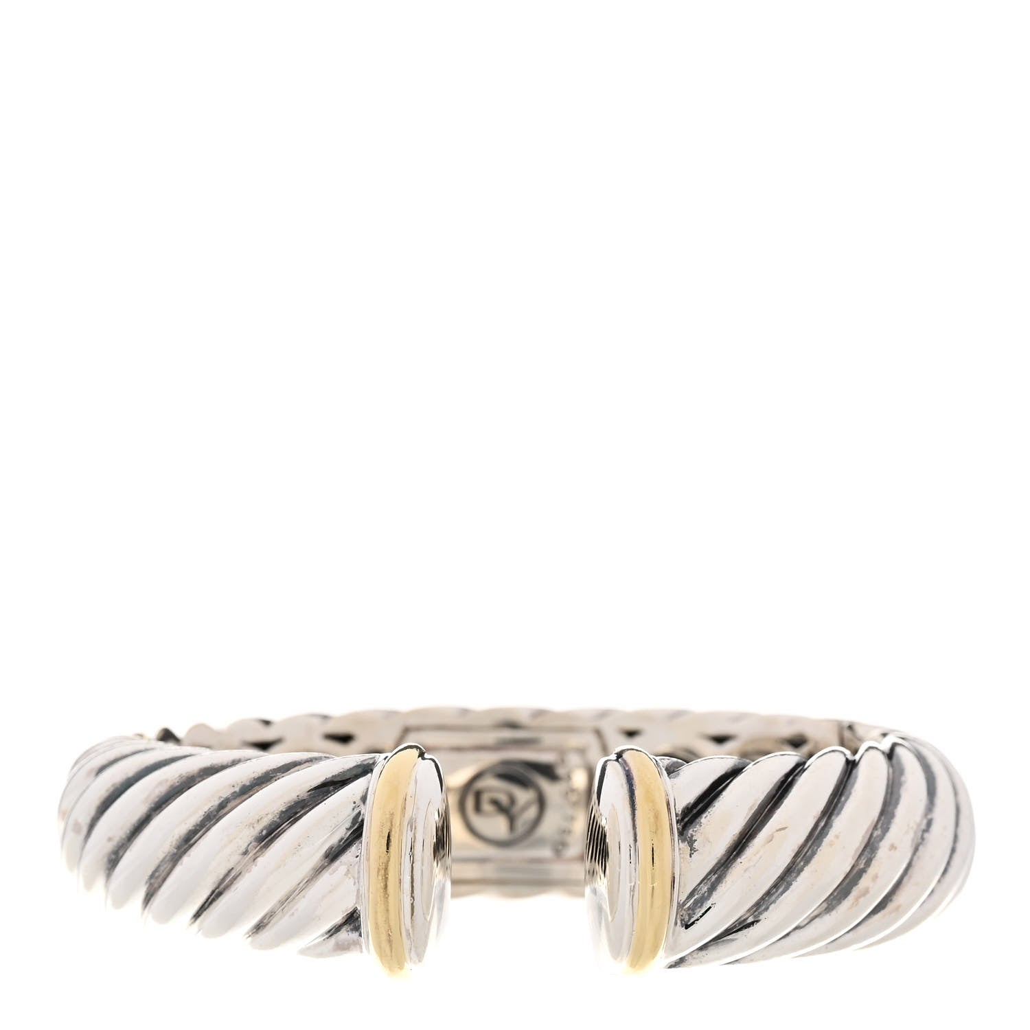 David Yurman Sterling Silver 18K Yellow Gold 15mm Waverly Bracelet 2 of 4