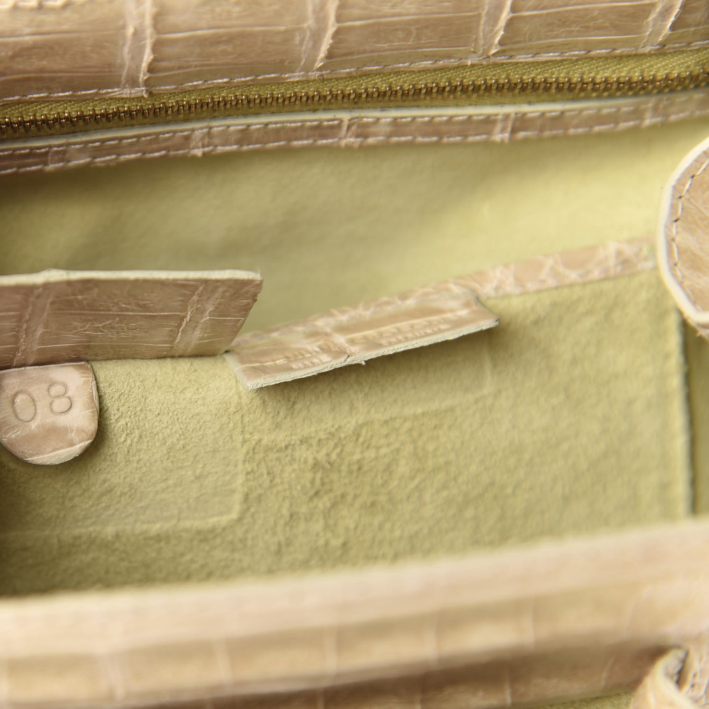 Crocodile Top Handle Bag Ivory