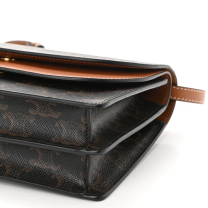 Celine Triomphe Canvas Lambskin Wallet On Strap Tan 10 of 10