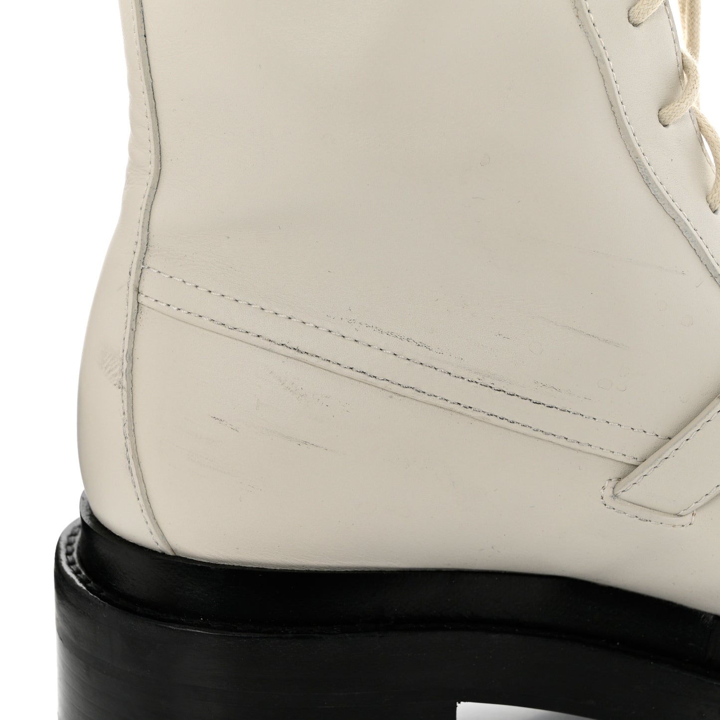 Glossed Calfskin Funk Ankle Boots 36 Beige Glaise