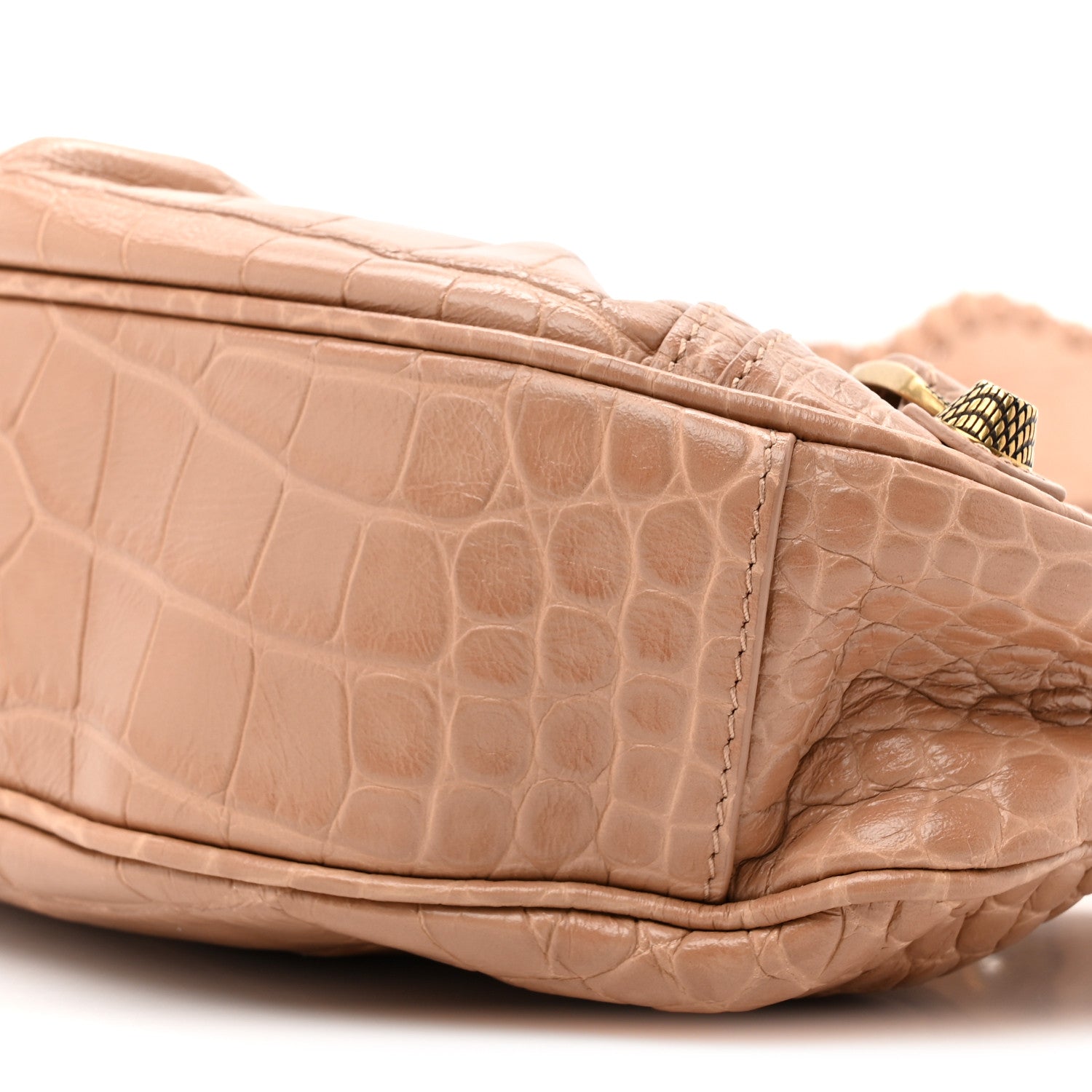Balenciaga Extra Supple Calfskin Crocodile Embossed Le Cagole Shoulder Bag XS Nude Beige 10 of 11