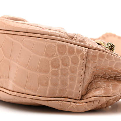 Balenciaga Extra Supple Calfskin Crocodile Embossed Le Cagole Shoulder Bag XS Nude Beige 10 of 11