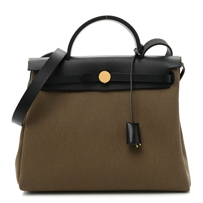 Hermes Toile Militaire Vache Hunter Herbag Zip 31 PM Toundra Black 3 of 11