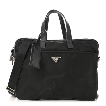 Prada Tessuto Nylon Saffiano Briefcase Black 1 of 15