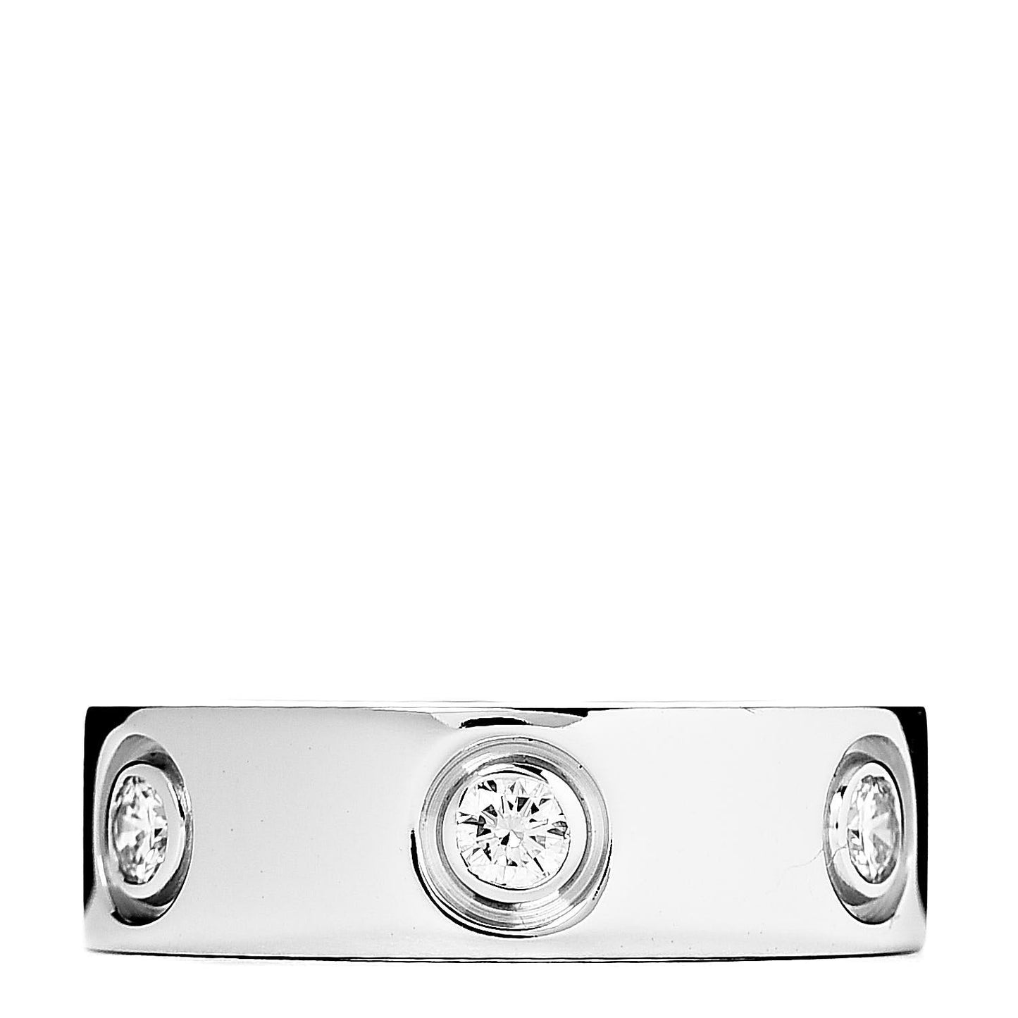 18K White Gold 6 Diamond 5.5mm LOVE Ring 47 4