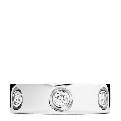 Cartier 18K White Gold 6 Diamond 5.5mm LOVE Ring 47 4 3 of 4