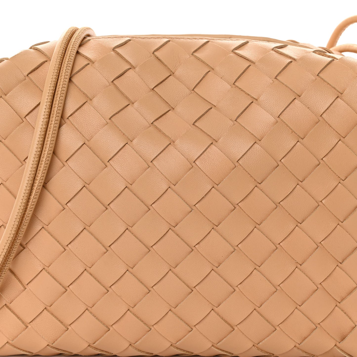 Nappa Intrecciato Small Loop Camera Bag Almond
