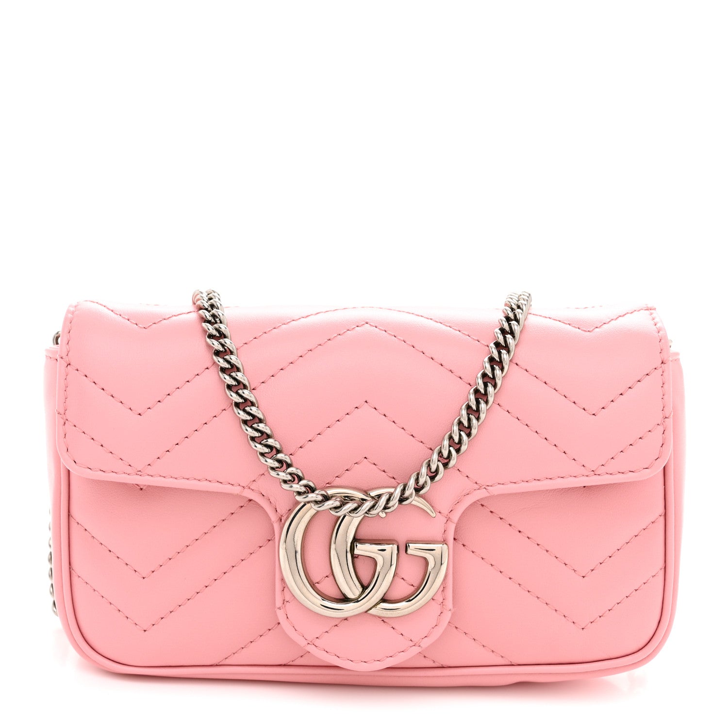Gucci Calfskin Matelasse Super Mini GG Marmont Shoulder Bag Wild Rose Wild Rose 1 of 11