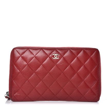 Chanel Caviar Quilted Large Zip Around Organizer Wallet Red 1 of 19