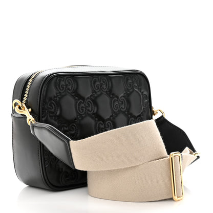 Gucci Calfskin GG Matelasse Shoulder Bag Black Natural 3 of 17