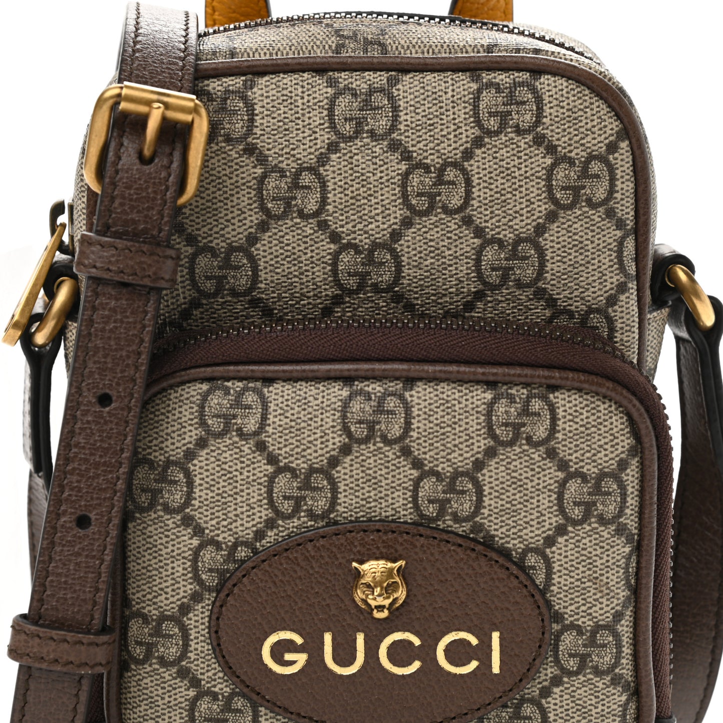 GG Supreme Monogram Mini Neo Vintage Double Zip Messenger Bag Beige New Acero Crop