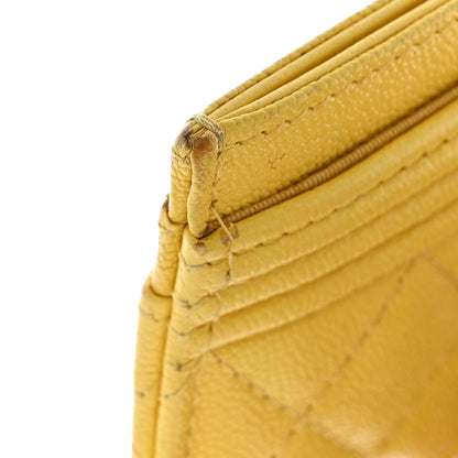 Chanel Caviar Quilted Boy Card Holder Yellow 13 of 14