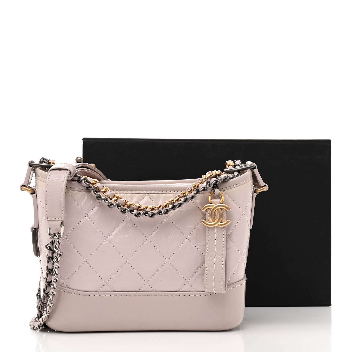 Chanel Aged Calfskin Quilted Small Gabrielle Hobo Beige 11 of 11
