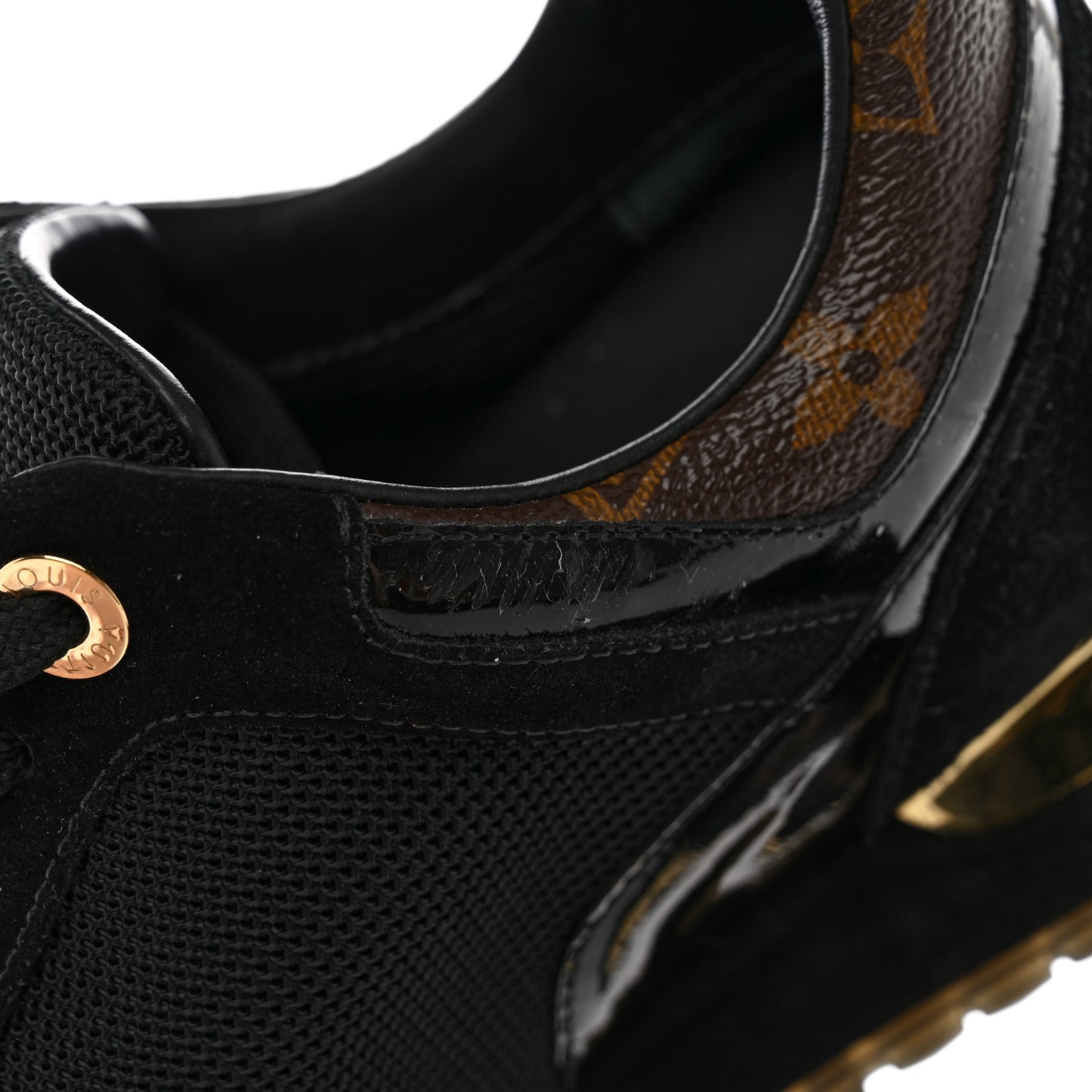 Suede Monogram Run Away Sneakers 36.5 Black