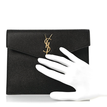 Saint Laurent Grain De Poudre Uptown Baby Pouch Black 2 of 10