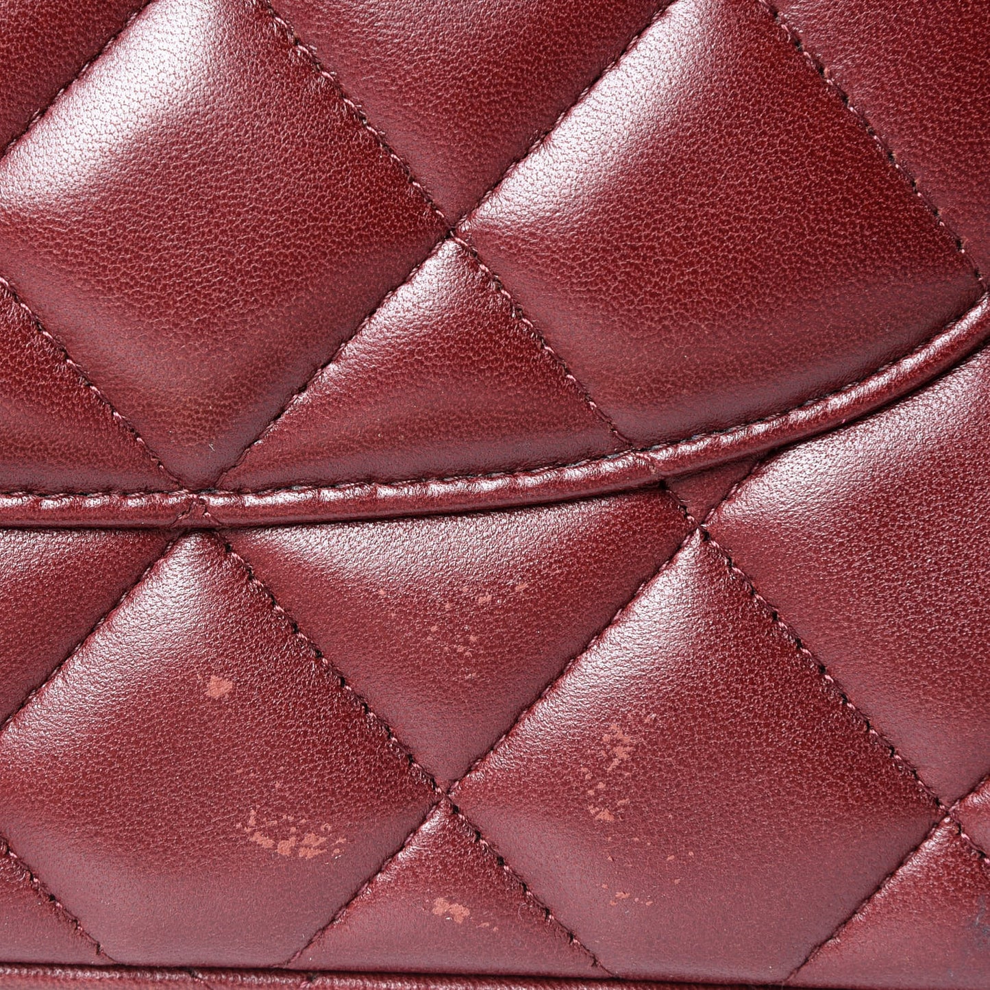 Lambskin Quilted Jumbo Double Flap Burgundy