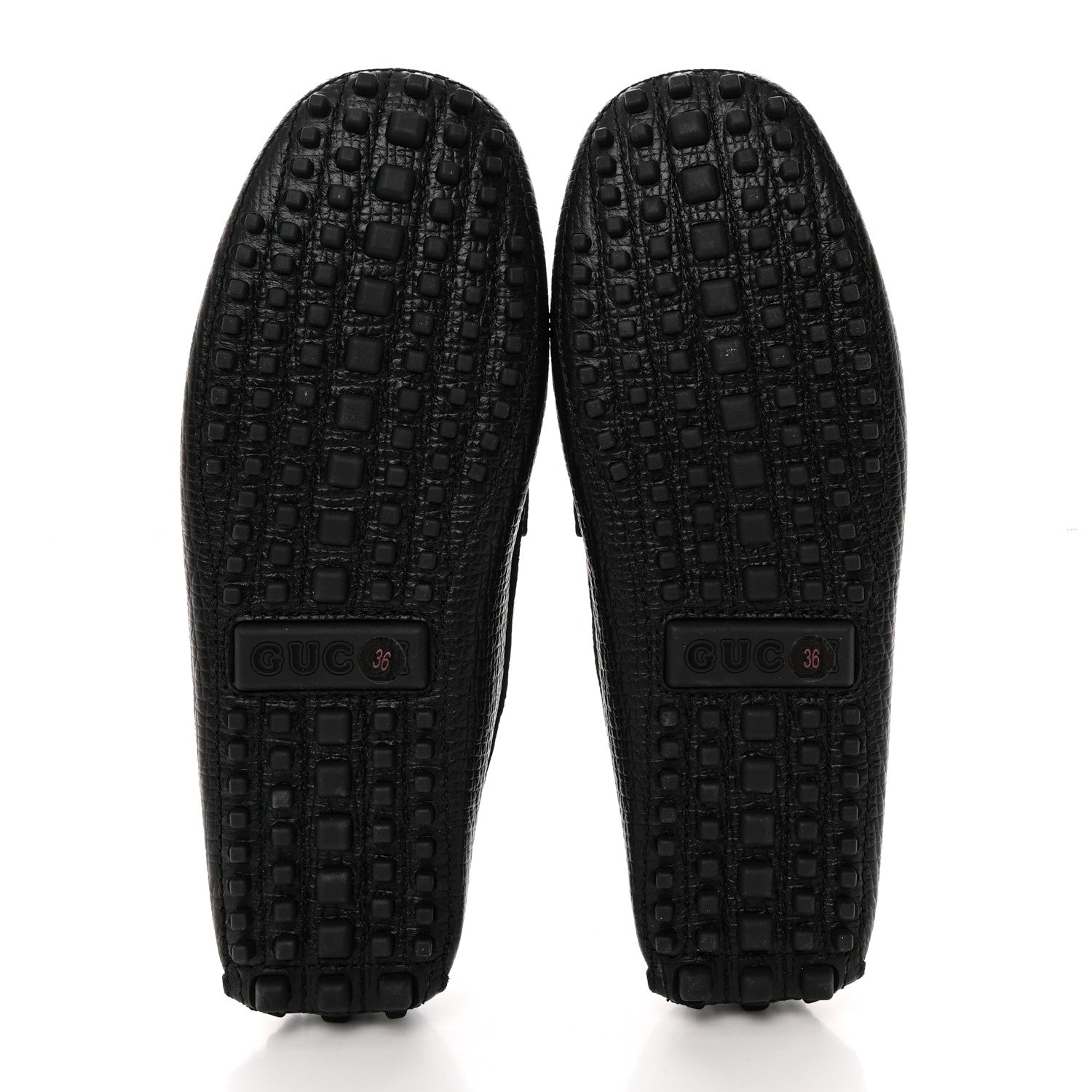 Gucci Textured Calfskin Womens Horsebit Loafers 36 Black 6 of 14