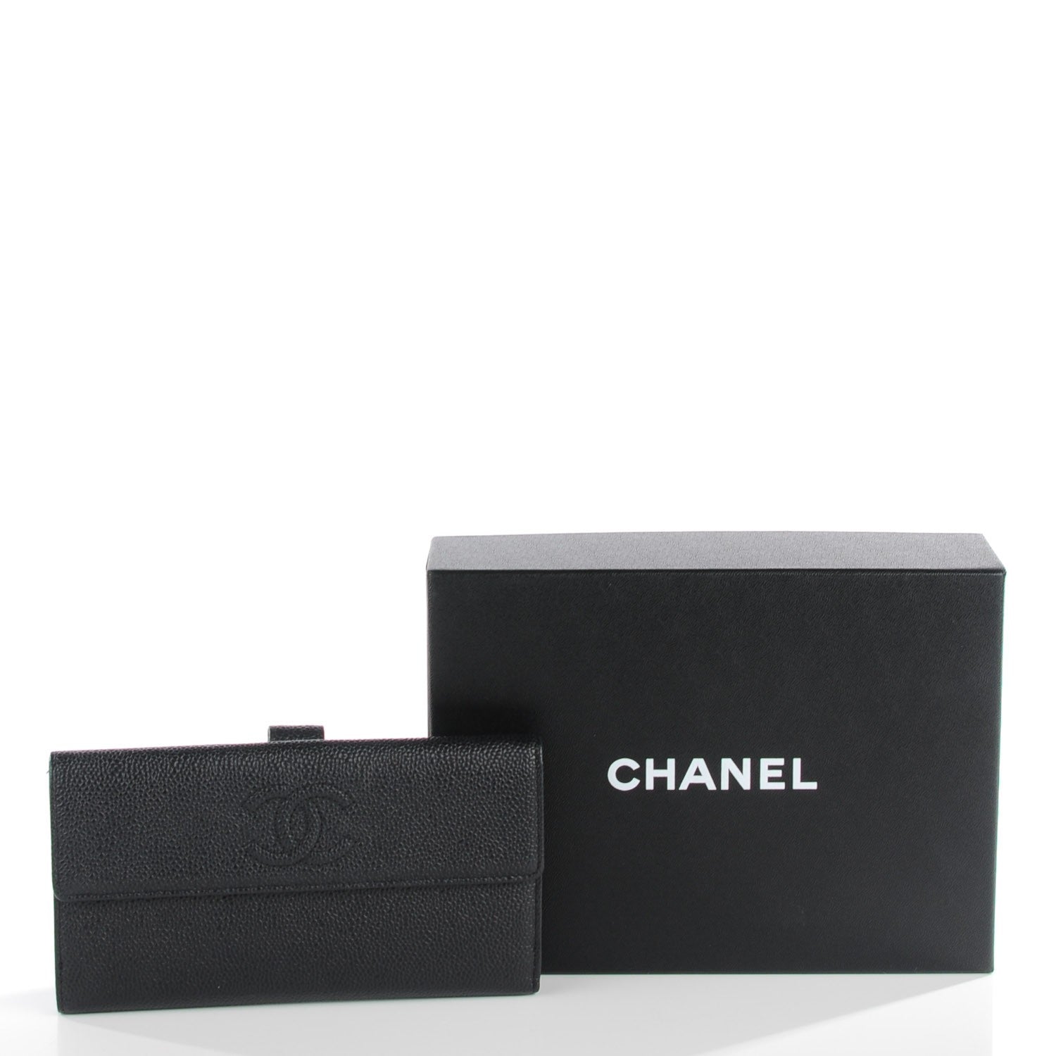 Chanel Caviar CC Long Flap Wallet Black 9 of 9