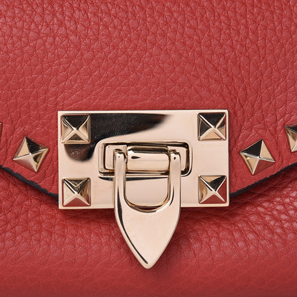 Valentino Garavani Pebbled Calfskin Mini Rockstud Crossbody Bag Rosso Valentino 8 of 10