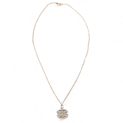 Chanel Crystal Enamel Striped CC Necklace Gold 1 of 2