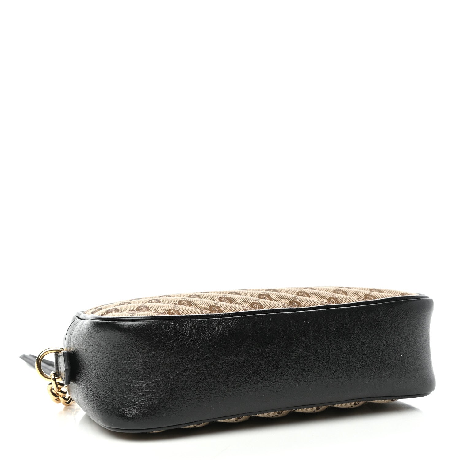 Gucci Monogram Matelasse Diagonal Small GG Marmont Chain Shoulder Bag Beige Black 4 of 9