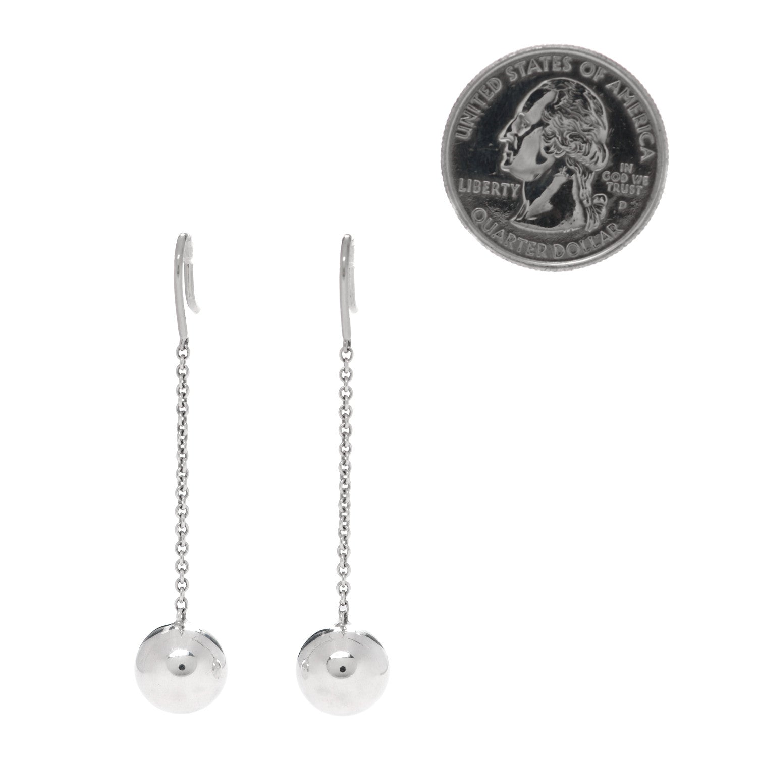 Tiffany Sterling Silver 10mm HardWear Ball Drop Earrings 2 of 4