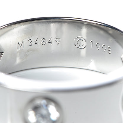 Cartier 18K White Gold 3 Diamond 5.5mm LOVE Ring 47 4 4 of 7