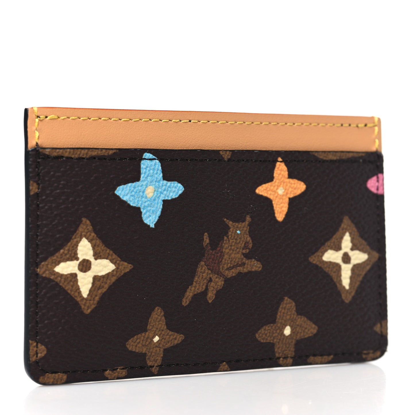 Monogram Craggy Card Holder Chocolate