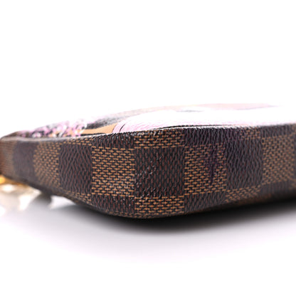 Louis Vuitton Damier Ebene 2019 Christmas Animation Mini Pochette Accessories Red 8 of 11