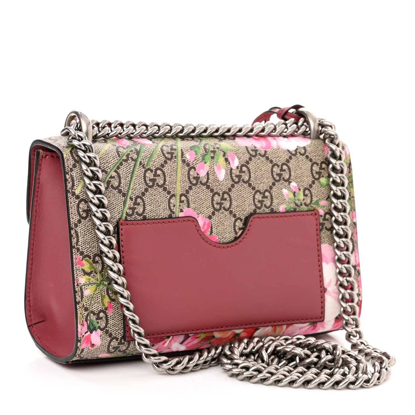 GG Supreme Monogram Blooms Small Padlock Shoulder Bag Beige Multicolor Dry Rose