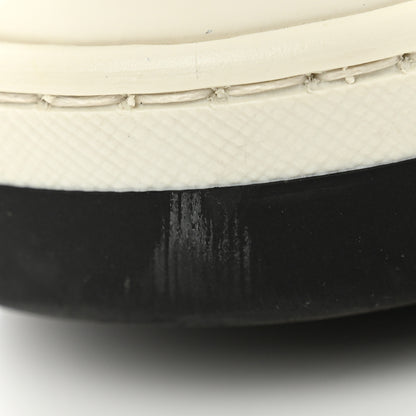 Prada Vitello Rois Triangle Womens Downtown Low Top 30mm Sneakers 39 White Black 11 of 11