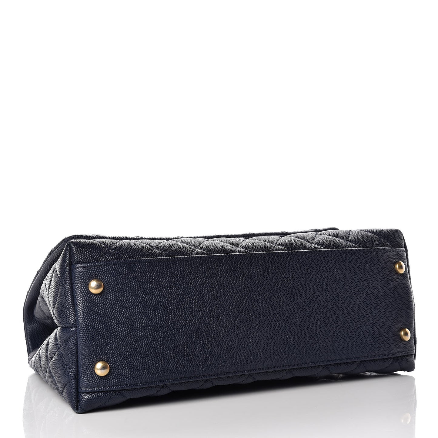 Caviar Elaphe Quilted Small Coco Handle Flap Navy