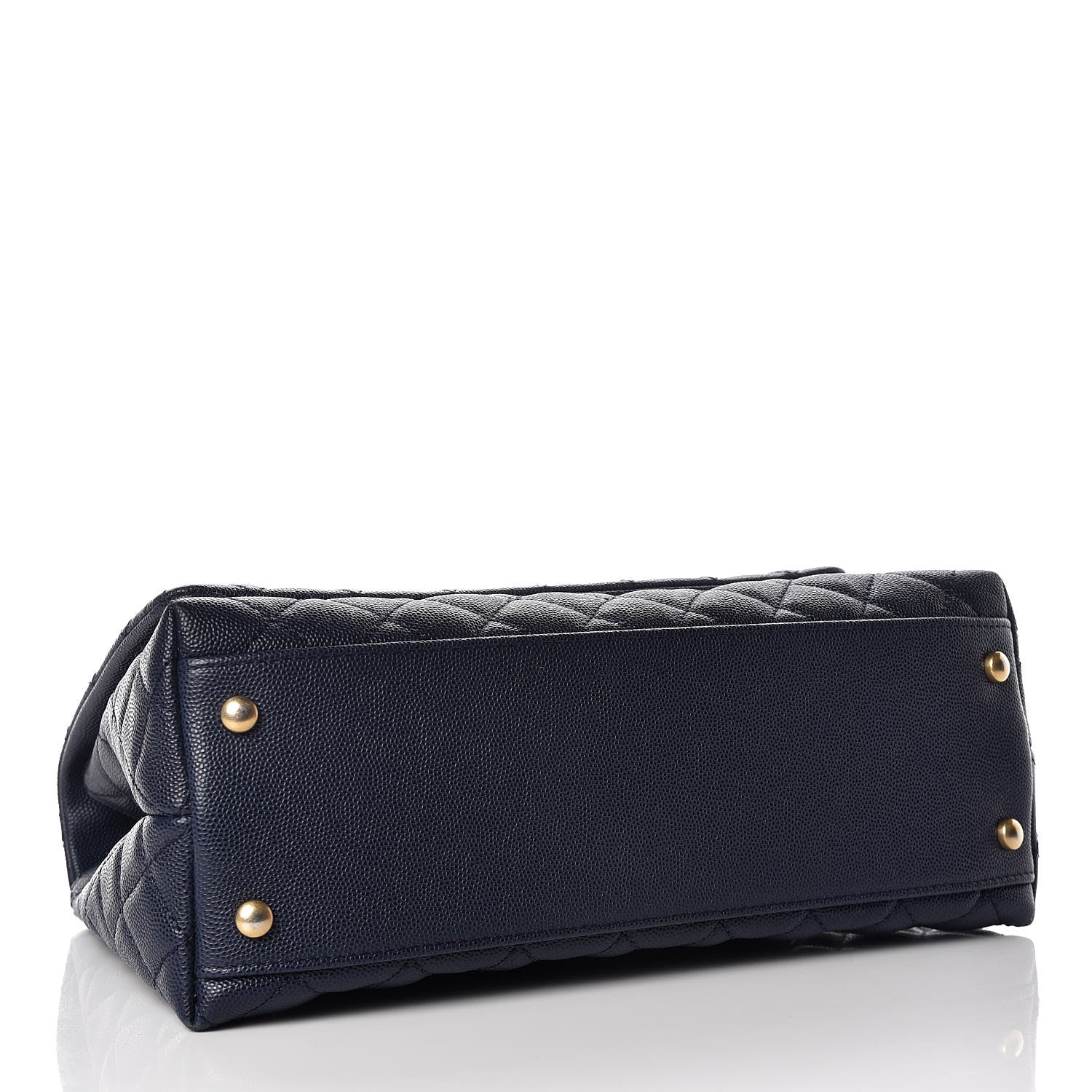 Chanel Caviar Elaphe Quilted Small Coco Handle Flap Navy 4 of 16