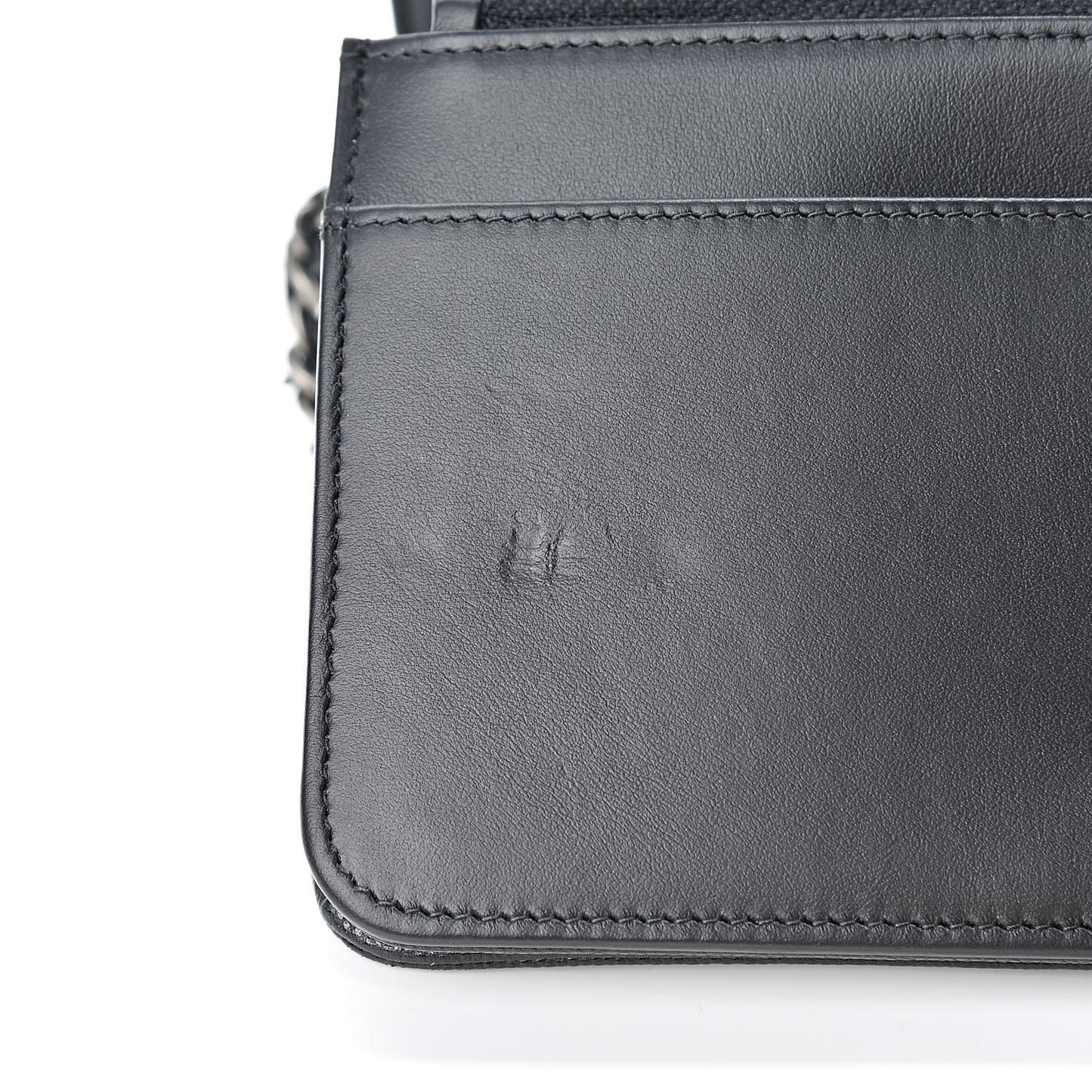 Caviar Chevron Quilted Boy Wallet On Chain WOC Black