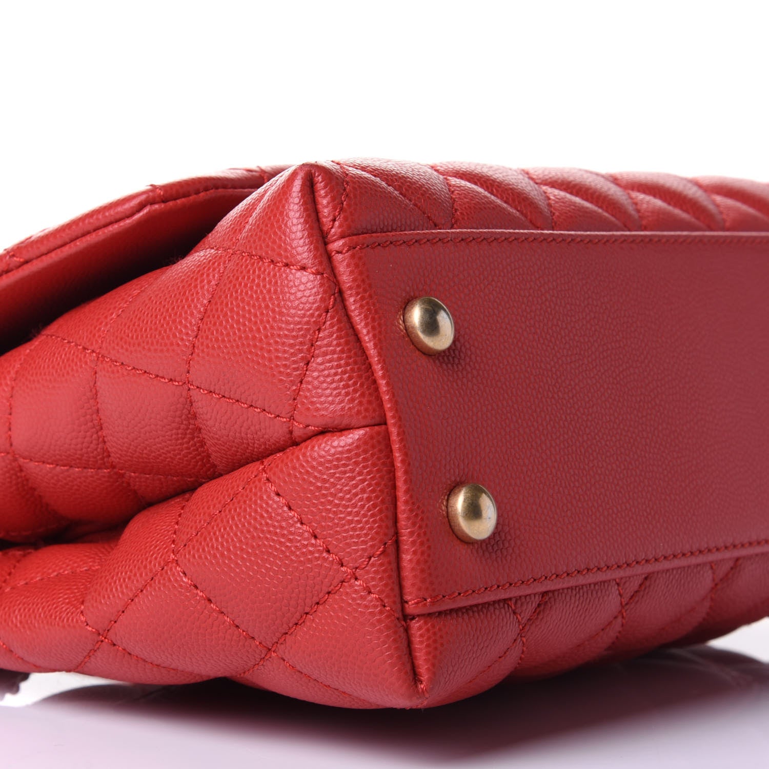 Chanel Caviar Quilted Mini Coco Handle Flap Red 10 of 11