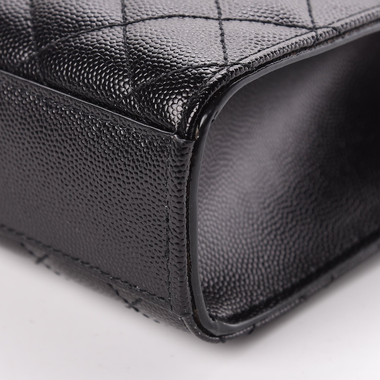 Saint Laurent Grain De Poudre Textured Mixed Matelasse Triquilt Medium Monogram Satchel Black 10 of 10