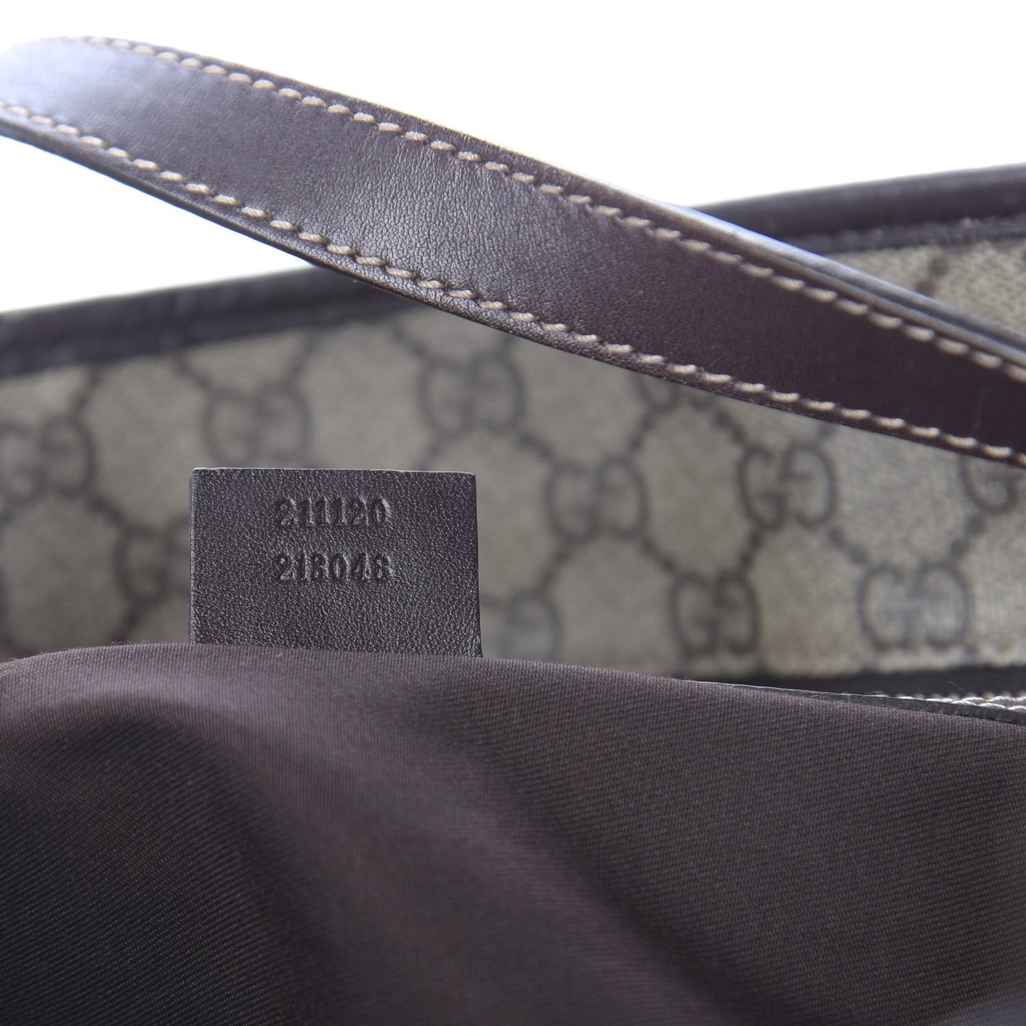GG Supreme Monogram Large Zippered Shopping Tote Brown