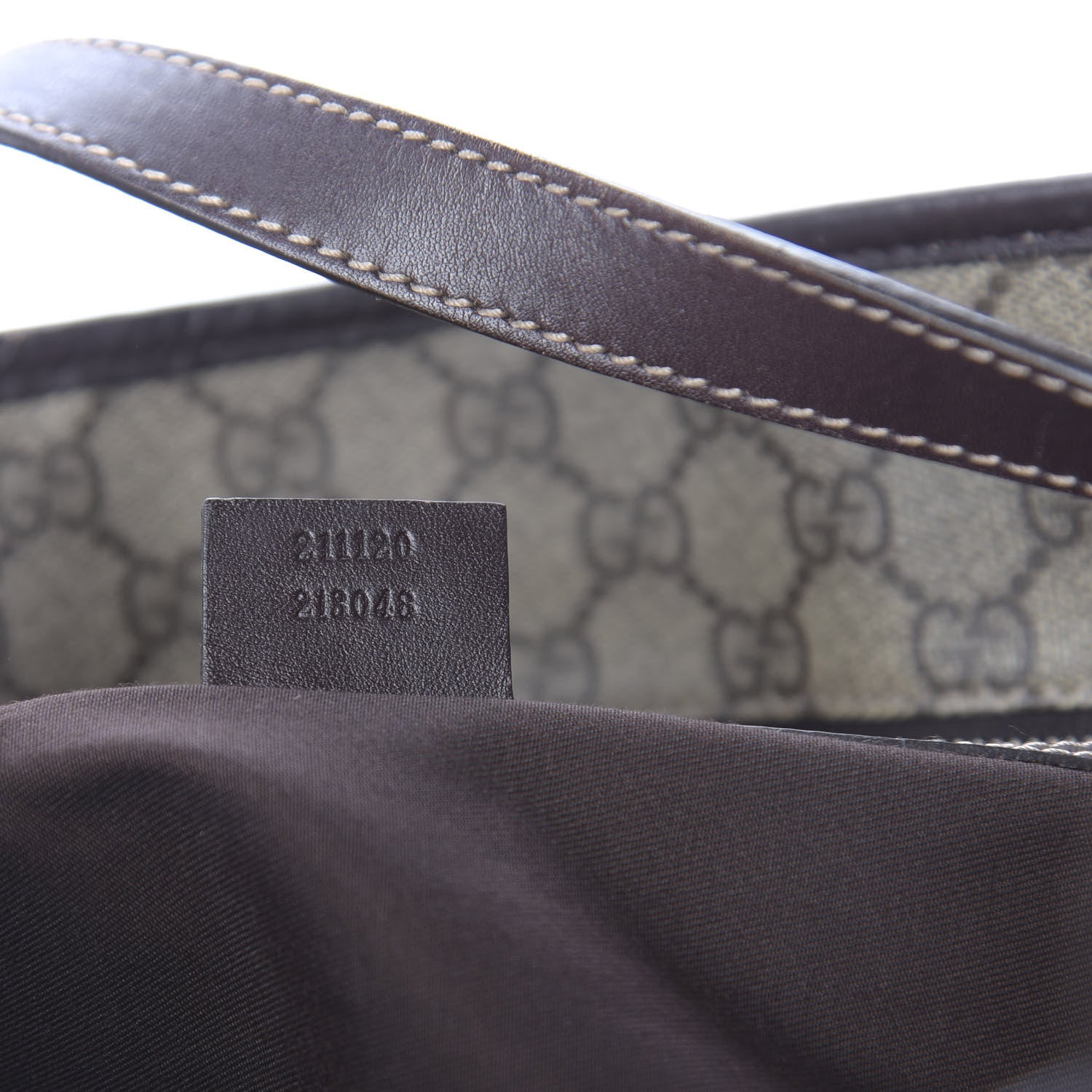 Gucci GG Supreme Monogram Large Zippered Shopping Tote Brown 9 of 11
