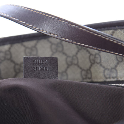 Gucci GG Supreme Monogram Large Zippered Shopping Tote Brown 9 of 11